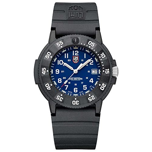 Image of Luminox Rubber Men Sea Series Original Navy Seal Evo 3003 Military Dive Analog Watch, Blue Dial, 43Mm, Blue Band