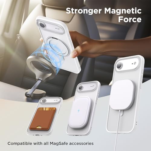 SURPHY Stand Case for iPhone Air Case Compatible with MagSafe (6.5 inch 2025), 360° Rotatable Ring Kickstand Phone Cases for 17 Air, Stand White by SURPHY - Image 5