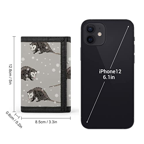 FunnyStar Opossum Small Trifold Wallets Front Pocket Wallet With Money Clip Holder ID Credit Card Slots And Key Ring2