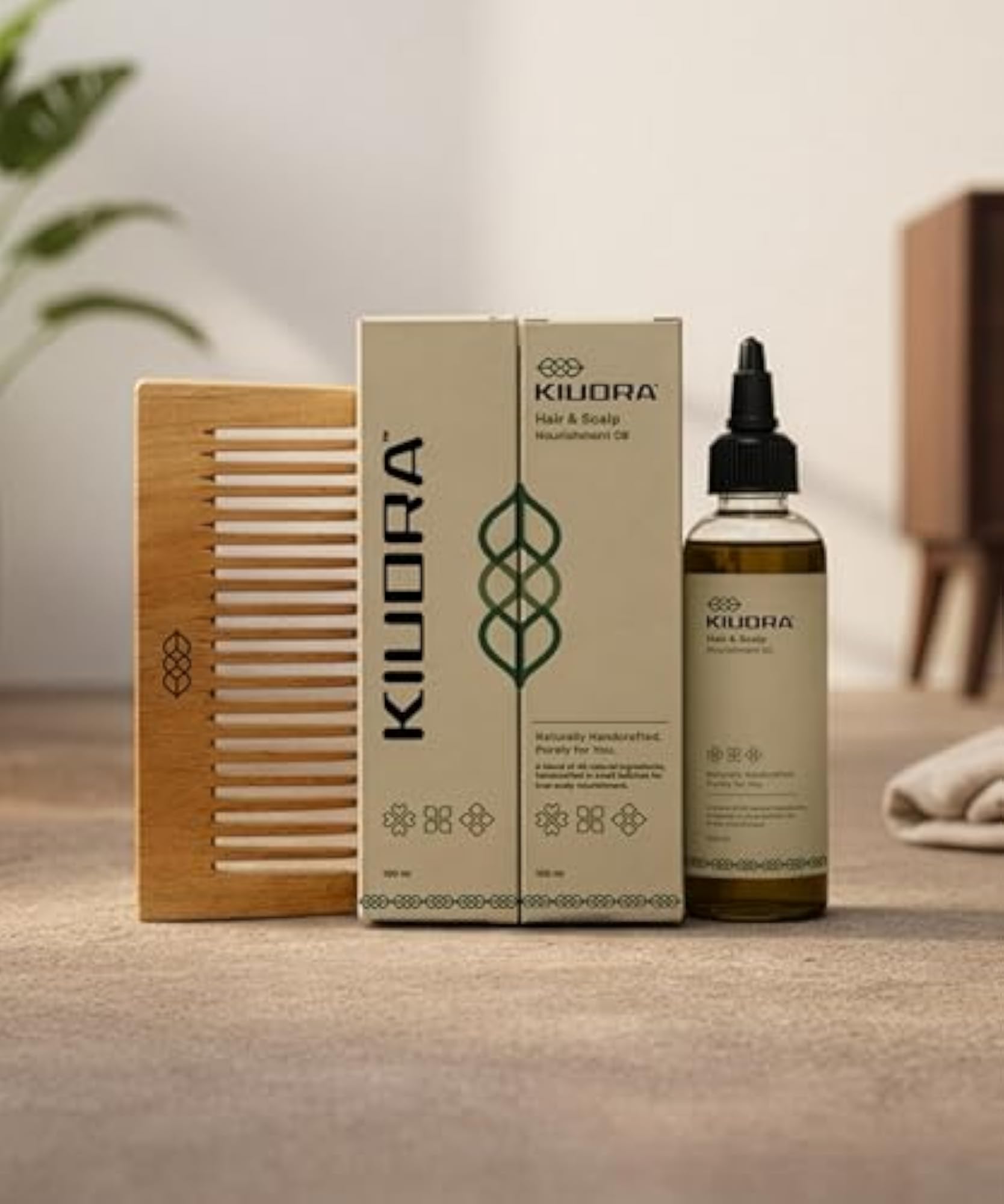 Herbal Hair & Scalp Nourishment Kit with Neem Wood Comb