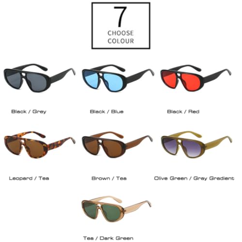 Lunettes de soleil rétro au design double pont élégant - 7