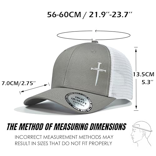 Image of Christian Hats for Men Women,Jesus 3 Nail Cross Hat Christian Religious Gifts for Birthday /Christmas