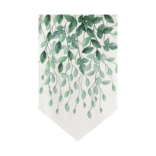 DEPEYE Cortinas Cortas Cortina Corta de Planta Verde Cortina de Puerta Japonesa Ventana Cocina Dormitorio decoración Cortina Media Cortina(14,W50xH80cm)