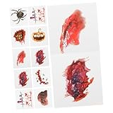 NIYANGLE 40 Pièces Faciaux Halloween de Autocollants de Scarifications pour Maquillage pour Fêtes et Cosplay Effrayants