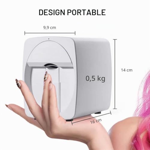 NYMFEA Imprimante d'art D'ongle 3D,Machine d'impression D'ongles Automatique Intelligente,Prise en Charge WiFi/Bricolage/USB,Imprimante D'ongles pour Un Usage Domestique en Salon Manucure,White – vue 6