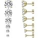 Produktbild 6 Paare Edelstahl Ohrstecker für Damen Männer 316L Allergiefreie Ohrstecker Set Diamant Ohrring Stecker Ohrringe Elegant Klassische Runde Ohr-Schmuck (Golden)
