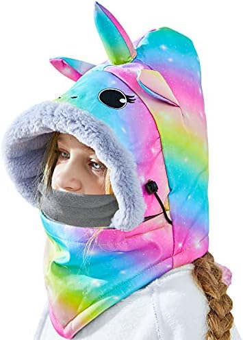 Kids Winter Windproof Hat, Unisex Children Heavyweight Balaclava for Kids, Ski Mask with Thick Warm Fleece Face Cover