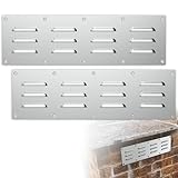 FOROIRON 2 Pack Stainless Steel Venting Panel for Grill Accessory Stainless Steel Vent Cover Grill Vent for Masonry Fire Pits and Outdoor Kitchen, 15" by 4-1/2"