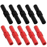Jiozermi 10 Pcs Insulated 4mm Banana Plug Coupler Banana Socket Female to Female Banana Adapter Jack for 4mm Banana Plug Extension Adapters