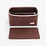 KESOIL Purse Organizer Insert with Felt Handbag Fit LV Speedy 25 Bag (Brown-Felt,M)