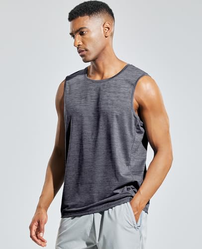 Image of MIER Men's Sleeveless Tank Top Dry Fit Workout Muscle Tee Shirt for Running Athletic Gym Sports Training, Moisture Wicking