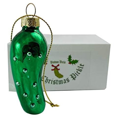 Christmas Pickle Ornament German Tradition Blown Glass Tree Decoration Gift Boxed Cover