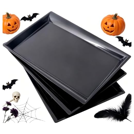 Supernal 12 pack Black Plastic Serving Trays, 15"x10" PlasticTrays, Plastic Fast Food tray, Heavy duty Platters, Disposable Serving Party Platters Black，Party Serving Trays