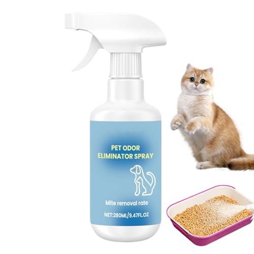 犬の臭い消臭剤 家庭用 - 猫の尿臭除去剤 | 即効性クリーナー 280ml 脱臭消臭 ケージ 犬舎 マットレス カーペット ソファ用