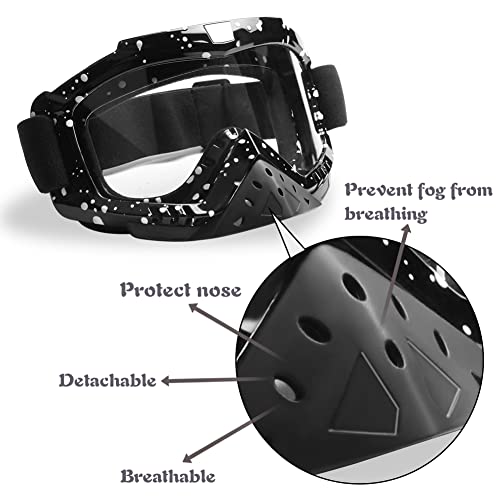 Motorcycle Goggles Dirt Bike Goggles For Men Women Atv Goggles Motocross Goggles Riding Goggles Powersports Goggles Anti Fog Goggles With Nose Cover Mx Goggles Skiing Goggle Dustproof Goggles Clear #TOP1