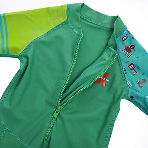 IBAKOM Wetsuit for Kids Girls Boys Color Block One Piece Swimsuit Long Sleeve Zip Swimwear Scuba Diving Surf Bathing Suit3