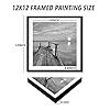 Black Prints Beach Picture Decor - Grey Seascape In Sunrise Paintings Set Of 4 Framed Card Paper Wall Art 12x12 Inches Romantic Sea Scenery Artwork for People Home Bedroom Bathroom Kitchen Decoration #4
