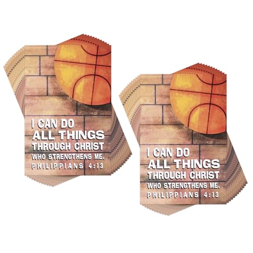 Dicksons Inspirational Bible Verse Itty Bitty Blessing Card Bookmark 3 x 2 Cardstock I Can Do All Things Basketball - Pack of 12
