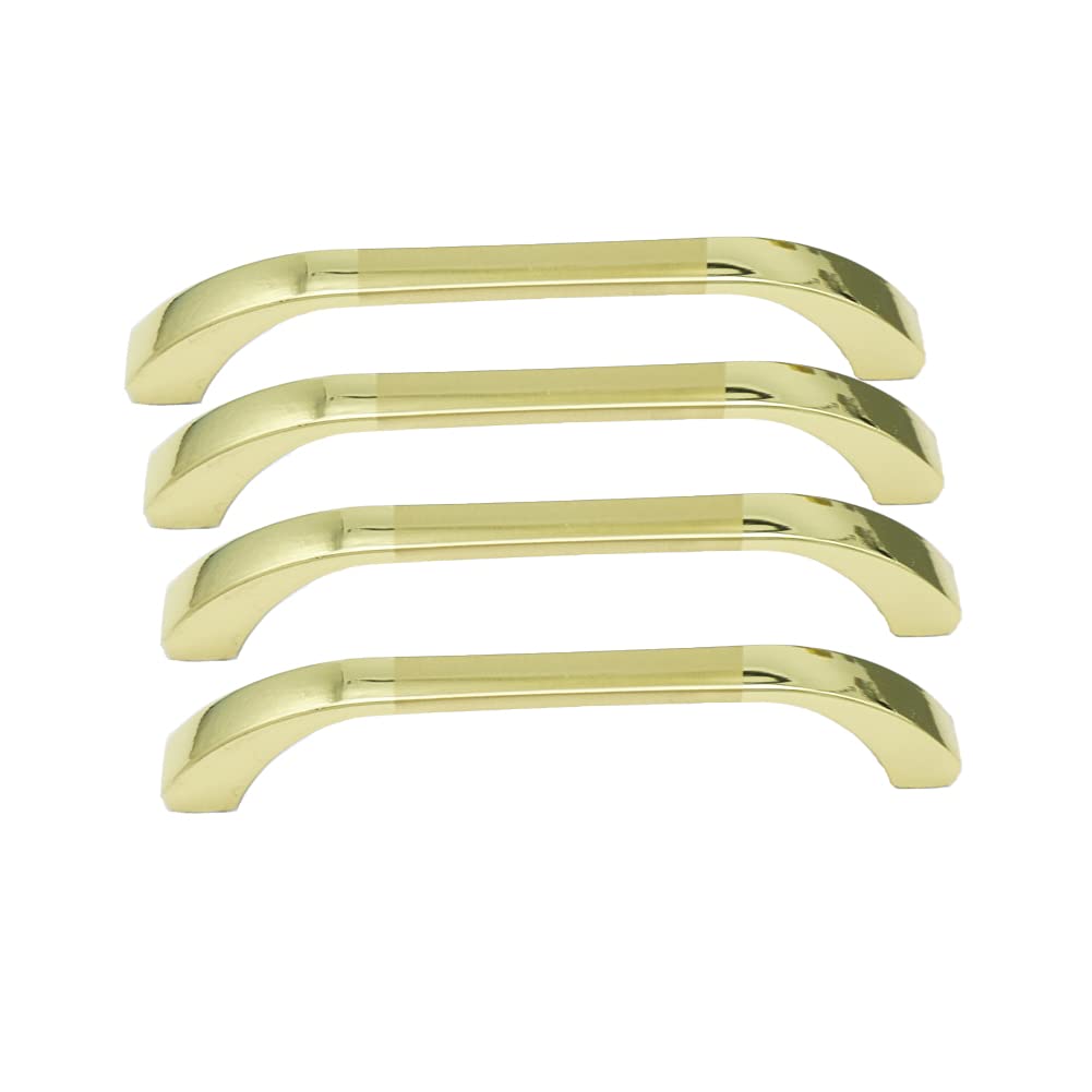 Tiradores para armarios y cajones, 4 piezas de aleación de zinc para armario de cocina, tirador de puerta para muebles (distancia del orificio dorado 128 mm)