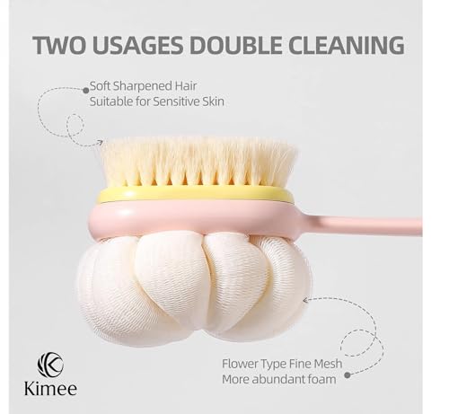Image of KIMEE Bath Brush Set 3PCS - Exfoliating Body Scrubber with Soft Bristles, Silicone Face Cleansing Brush & Scalp Massager, Deep Cleaning Shower Tools for Men & Women, Spa Skin Care Kit