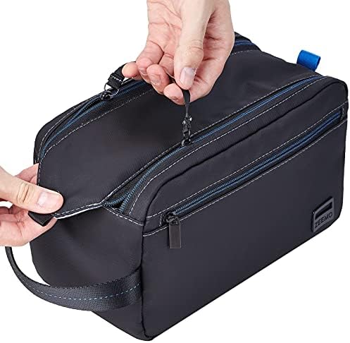 ZEEMO Toiletry Bag for Men, Water-resistant Shaving Bag with Double Zipper, Dopp Kit with Multi-pocket for Toiletries, Travel Organizer Case, Black 3 ZEEMO Toiletry Bag for Men, Water-resistant Shaving Bag with Double Zipper, Dopp Kit with Multi-pocket for Toiletries, Travel Organizer Case, Black