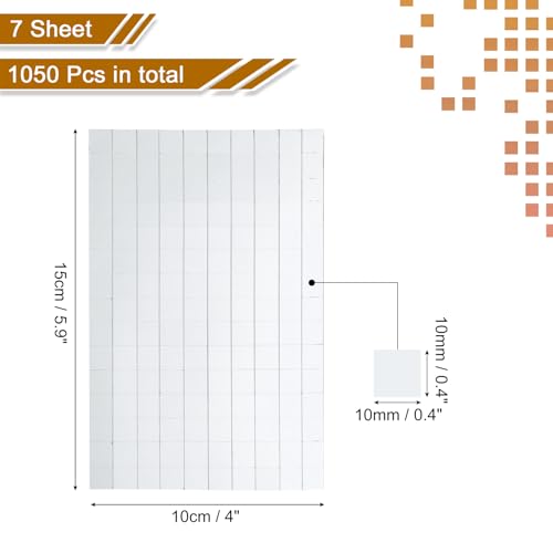 Azulejos de mosaico de espejo autoadhesivos de 10x10 mm para manualidades, 1050 piezas 3