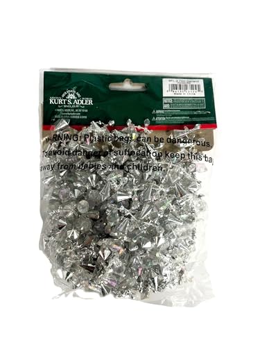 Kurt S. Adler Iridescent and Silver Beaded Garland 9 Feet Long H2096/IRS New