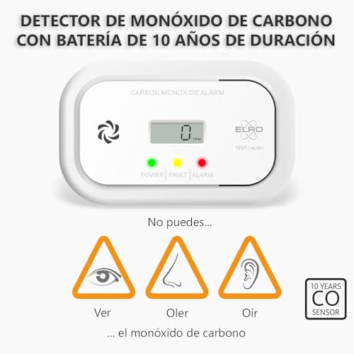 Detector de monóxido de carbono para hogares con estufa o caldera (2 uds) 4