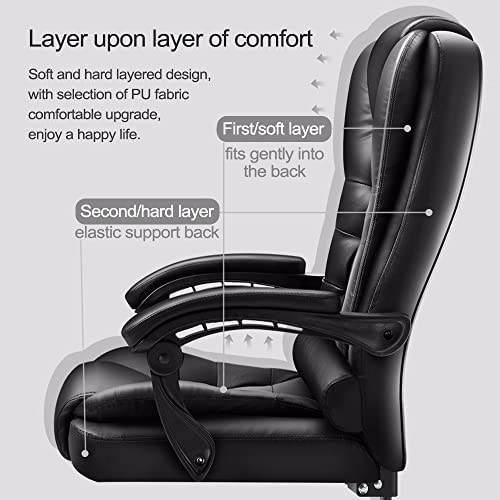 Xuegw Home Computer Chairs Office Chairs Big And Tall Desk Chair Back Support Computer Desk Chair Ergonomic High Back Cushion Lumbar Back Support (Modern, Black) #TOP2