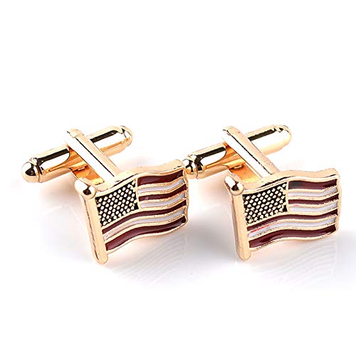 Mancuernillas KnBoB bandera americana oro rosado