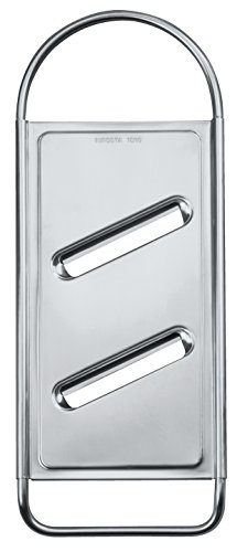 Fackelmann Gurkenhobel, Reibe aus Edelstahl, Gemüsehobel mit zwei extrascharfen Klingen (Farbe: Silber), Menge: 1 Stück