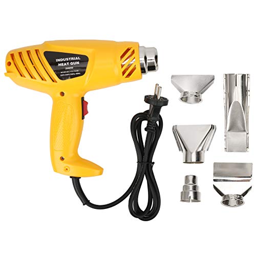 Pistola de Ar Quente Elétrica, Pistola de Ar Quente DIY, ABS Amarelo de 2000 W para Reparo de Soldag