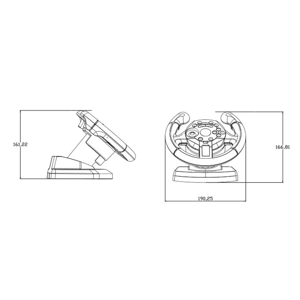 Homyl Gaming Vibration Racing Steering Wheel Pedals Simulator for PS3 PC Console, Double Motor, Super Grip (Black)