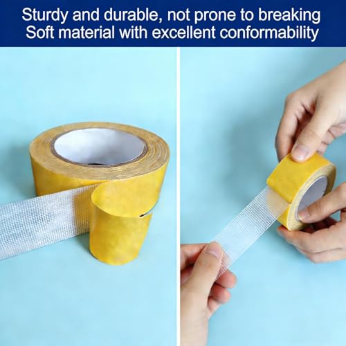 msymsyu 15Mx10mm Doppelseitiges Klebeband für Stoff 1 Rollen Dünnes Doppelseitiges Klebeband Gelb Doppelklebeband Stark haftend und Spurlos Klebebandbeidseitig für Teppich Tuch Foto Sofakissen