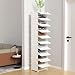 HOMIDEC Shoe Storage, 10-Tier Shoe Rack Organizer for Closet 20 Pair Narrow Shoes Shelf Cabinet for Entryway, Bedroom and Hallway