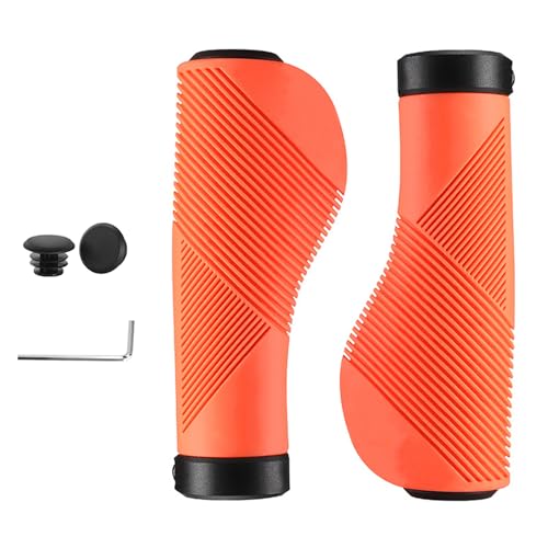 振動削減自転車のグリップ人間工学に基づいたハンドルバーは、マウンテンバイクのアクセサリーのためのアンチスリップパターンロックリングをカバーします耐久性ハンドルバーグリップ