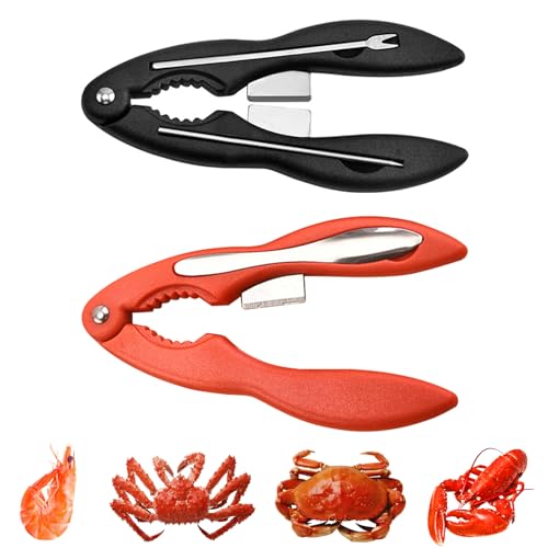 2 Sets Strumenti di Granchio Crab Leg Cracker Tool Set di Strumenti di Frutti di Mare in Acciaio Inossidabile Forma di Morsetto per Aragosta per Noci Crostacei Cosce di Granchio
