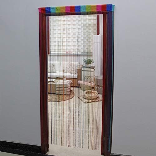 JVL Twisted String Door Curtain, 200cm x 90cm Approx, Grey, One Size