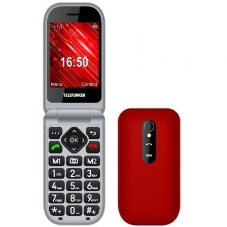 TELEFUNKEN TELéFONO MóVIL S450 PARA PERSONAS MAYORES/ROJO