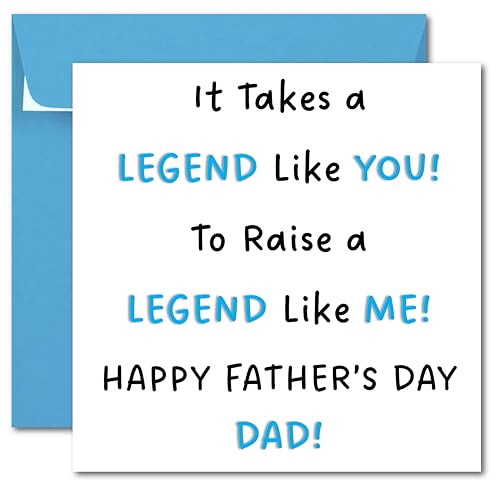 Printperfect FATHERS DAY CARD Happy Fathers Day Legend card funny dad cards from son or daughter (BLUE Envelope)