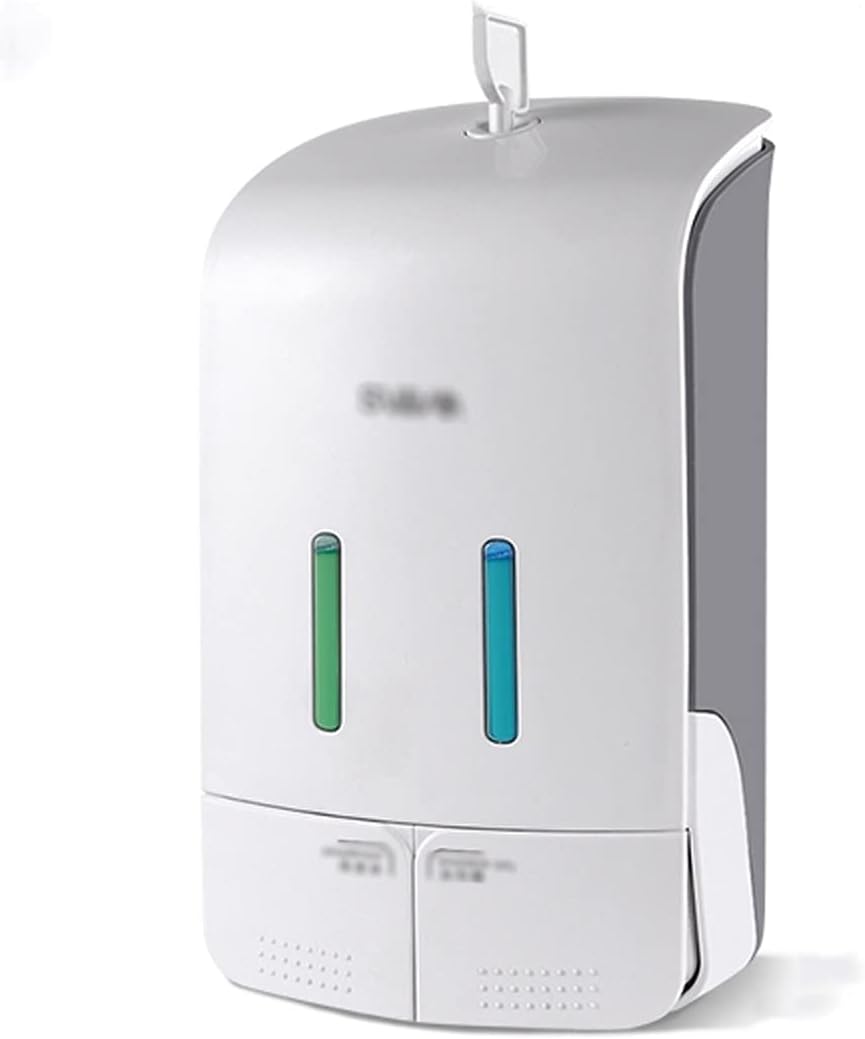 Lotion Dispenser Household Bathroom Hospital School Office Double Head Punch-Free Manual Wall-Mounted Soap Dispenser Resin Soap Dispenser White Bathroom Lotion Dispensers (Color : White) (Natural )