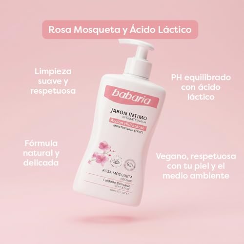 Miniatura 3 de Babaria - Gel Intimo Rosa Mosqueta Y Ácido Láctico Jabon Intimo Mujer Gel Intimo Acción Hidratante Jabón Intimo Mujer Respetuoso Con Ph Intimo