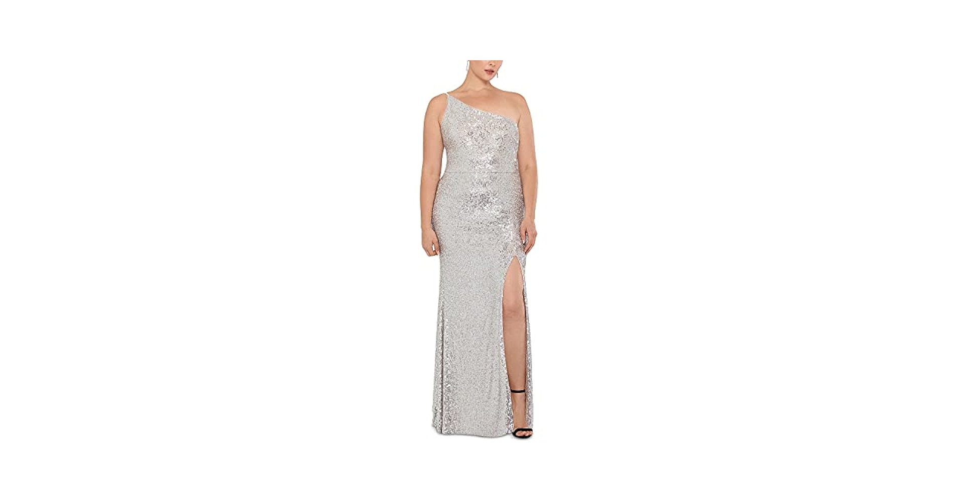 Amazon.com: Xscape Womens Plus One Shoulder Leg Slit