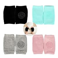 Knieschoner für Babys beim Krabbeln, 4er Set – Elastische und Rutschfeste Krabbelschoner in 4 Farben, Geeignet für Mädchen und Jungen, Knieschützer mit Anti-Rutsch-Noppen für Sicheres Krabbeln