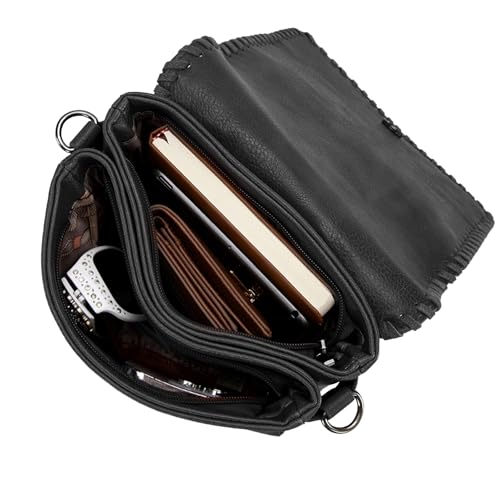 Image of Montana West Crossbody Bags for Women with Dual Compartments Western Cross Body Purse with Leopard Print Guitar Strap