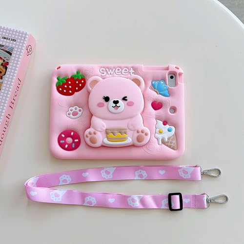 Protège tablette iPad Mini 7 2024 étui silicone résistant aux chocs avec sangle - 2