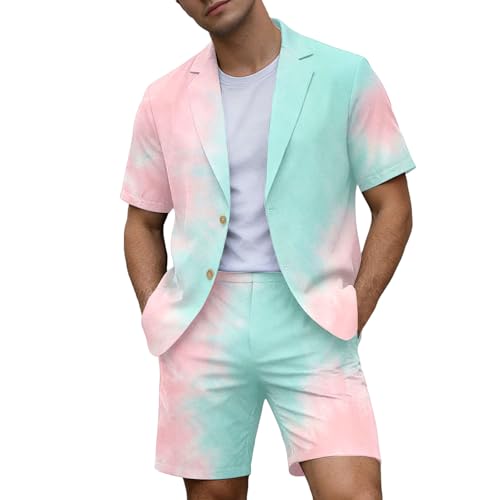 Costume homme été léger ensemble veste manches courtes et pantalon usage quotidien