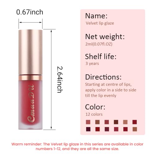 Image of evpct 1Pcs Sexy Red Matte Liquid Lipstick Lip Gloss Glossy Set for Black Women 24 Hour Silky Velvet Lipstick labiales matte larga duracion mate 24 horas originales 11#
