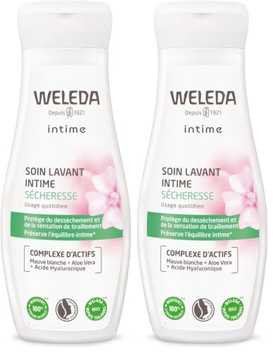 WELEDA - Soin lavant Intime Sécheresse - Texture crème apaisante - Protège du déssèchement et de la sensation de tiraillement - NATRUE* - Vegan*** - 200 ml (Lot de 2)