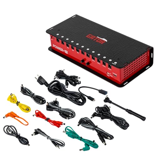 Gator Cases Guitar Effects Pedal Power with 12 Isolated Outputs | Maximum Output Current: 2300mA (GTR-PWR-12)